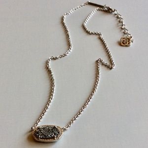 Kendra Scott “Elisa” in Platinum Drusy 14k White Gold Plated Necklace